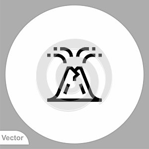 Volcano vector icon sign symbol