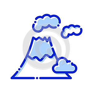 volcano, weather, clouds, eruption fully editable vector icon