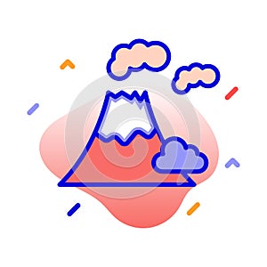 volcano, weather, clouds, eruption fully editable vector icon
