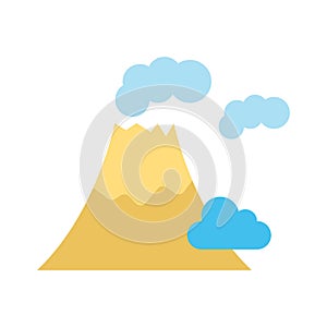 volcano, weather, clouds, eruption fully editable vector icon