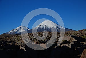 Volcanoes in Lauca National Park - Chile photo