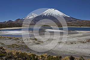 Volcanoes in Lauca National Park photo