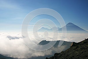 Volcanoes over a see of clouds