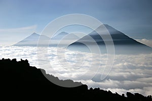 Volcanoes over a see of clouds