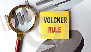 VOLCKER RULE text on sticky on chart, business