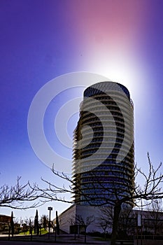 VolcÃÂ¡n en la ciudad. Zaragoza Water Tower turned into a volcano photo