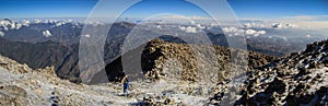 Panoramic view from the Tajumulco summit on the Sierra Madre, San Marcos, Altiplano, Guatemala photo