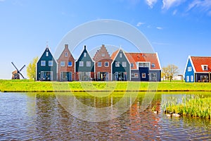 Volendam, Netherlands. Colored houses. photo