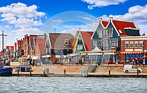 Volendam, Netherlands. Traditional fishing village houses