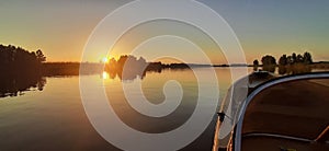 The Volga River. Nature reserve. Evening sunset. High-speed boat. Fishing, recreation
