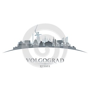 Volgograd Russia city silhouette white background photo