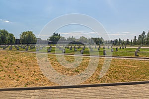 VOLGOGRAD, RUSSIA - JUNE 28, 2018: Military cemetery at the memorial complex commemorating the Battle of Stalingrad at