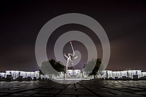 Volgograd Stalingrad Motherland statue night shot