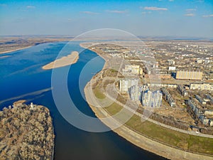 Volgograd. Volga river. Krasnoarmeysky district. Entrance to the Volga-Don Shipping Canal named after Lenin