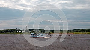 Volkhov River in Veliky Novgorod, Russia. Summer day