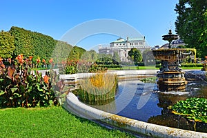 Volksgarten and Burgtheater in Inner Stadt Vienna, Austria photo