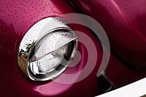 1972 Volkswagen Beetle\'s Close-Up headlight photo