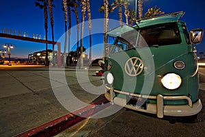 Volkswagen Bus At The Imperial Beach Pier, California