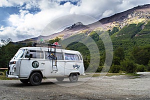 Volkswagen motorhome in Tierras del Fuego, Argentina photo