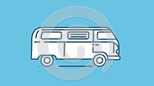 Volkswagen T1 line icon on the Alpha Channel