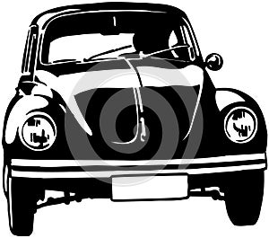 Volkswagon bug cartoon Vector Clipart