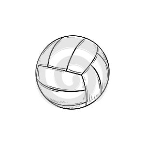 Volleyball ball hand drawn outline doodle icon.