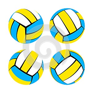 Volleyball ball icons. Symbol or emblem.