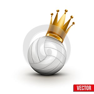 Volleyball ball with royal crown of princess