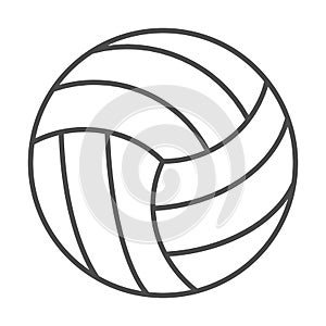 Volleyball ball thin line icon. Sports equipment vector illustration isolated on white. Game ball outline style design