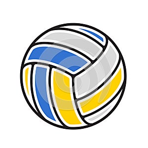 Volleyball color ball icons. Symbol or emblem.