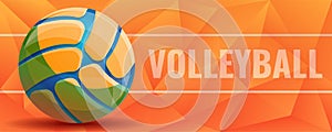 Volleyball concept banner, cartoon style