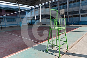 Volleyball court school gym indoor.