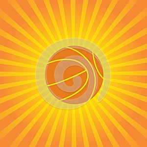 Volleyball design over sunburst background vector