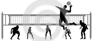 Volleyball game silhouette 2