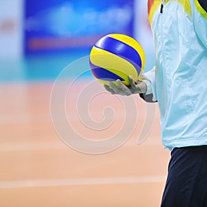 Volleyball in hand