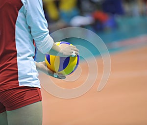 Volleyball in hand