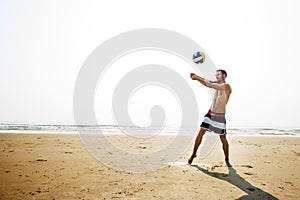 Volleyball Hobby Leisure Activity Playing Beach Concept