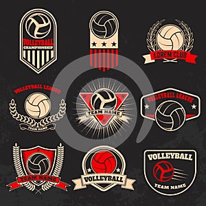 Volleyball labels. Design elements