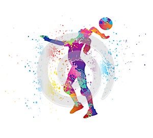 Volleyball logo design. Colorful sport background.