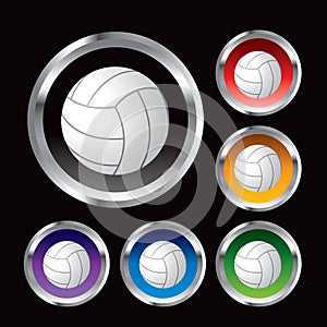 Volleyball multicolored round web buttons