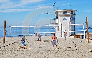 Volleyball near Lifeguard Tower, Laguna Beach, CA.