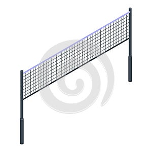 Volleyball net icon, isometric style