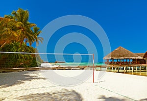 Volleyball net in Maldives beach