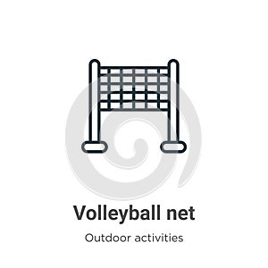 Volleyball net outline vector icon. Thin line black volleyball net icon, flat vector simple element illustration from editable