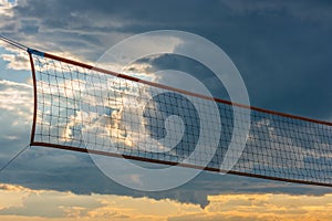 Volleyball Net during Sunset