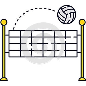 Volleyball net vector icon beach volley ball court