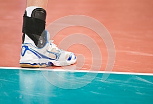 Volleyball player leg