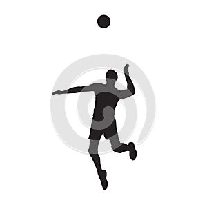 Volleyball player serving ball, isolated vector