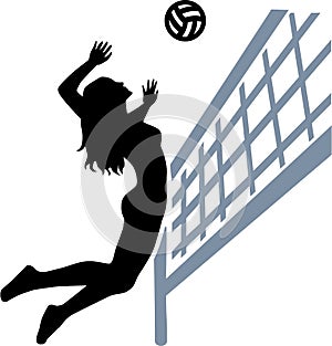 Volleyball Player Woman net