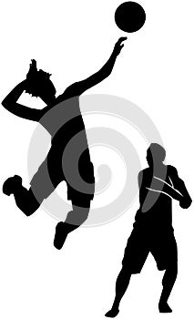 Volleyball Players Silhouette